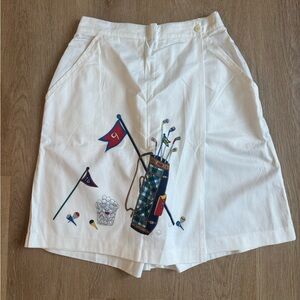 Vintage Maggie Jana 100% Cotton White Golf Women's Skort